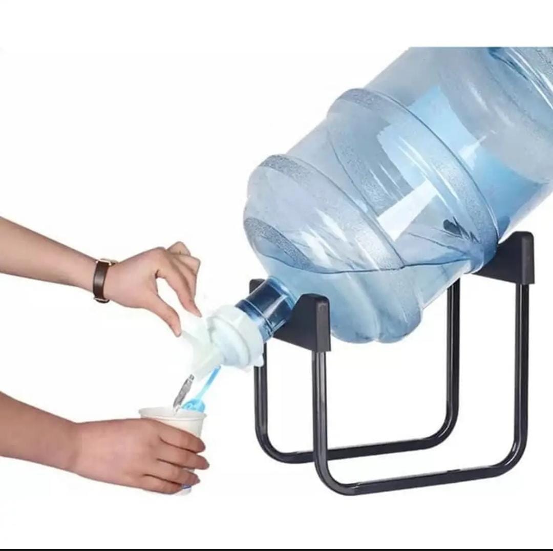 19L Metal Water Bottle Stand with Universal Push Tap | Heavy Duty Iron Dispenser Stand for 19 Liter Mineral Water Bottles - Home & Lifestyle