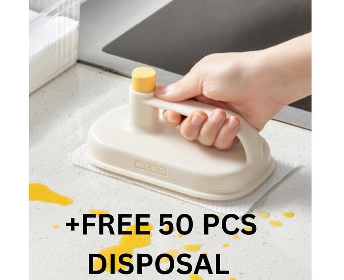 Magic Disposable Cleaning Brush with 50 Free Cleaning Wipes | Multipurpose Surface Cleaner - Kitchen & Dining